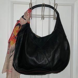 Lucky Brand black leather hobo style bag